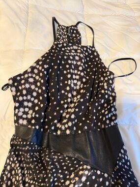 Bardot Black and White Speckle Halter Dress